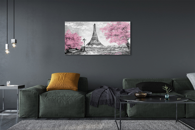 Obraz na szkle Paryż drzewa wiosna