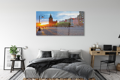 Obraz na szkle Gdańsk Stare miasto wschód słońca