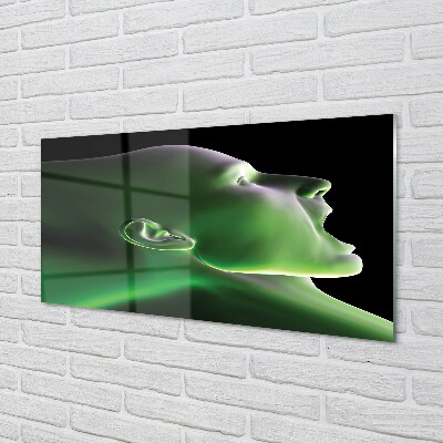 Obraz na szkle Głowa człowieka zielone światło