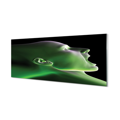 Obraz na szkle Głowa człowieka zielone światło