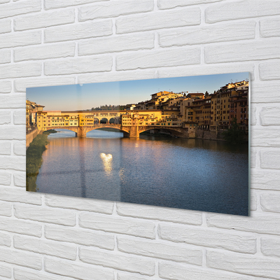 Obraz na szkle Włochy Wschód słońca mosty