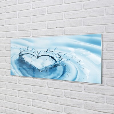Obraz na szkle Krople woda serce