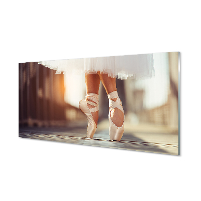 Obraz na szkle Białe baletki kobieta nogi