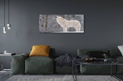 Obraz na szkle Wilk las zima