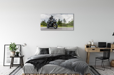 Obraz na szkle Motocykl niebo chmury droga