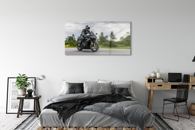 Obraz na szkle Motocykl niebo chmury droga