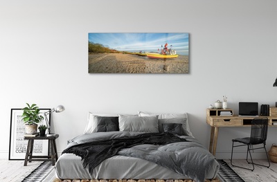 Obraz na szkle Gdańsk Plaża łodzie morze