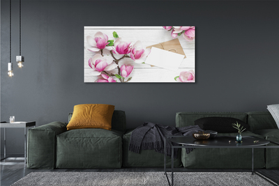 Obraz na szkle Magnolia deski