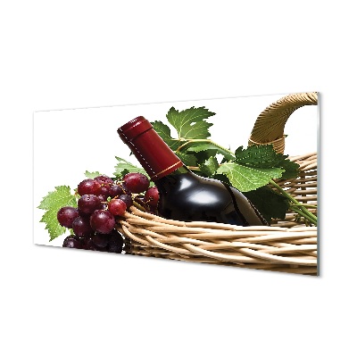 Obraz na szkle Kosz winogrona wino
