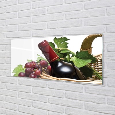 Obraz na szkle Kosz winogrona wino