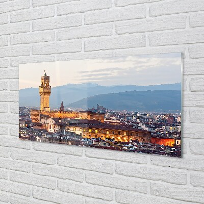Obraz na szkle Włochy Zamek panorama zachód słońca