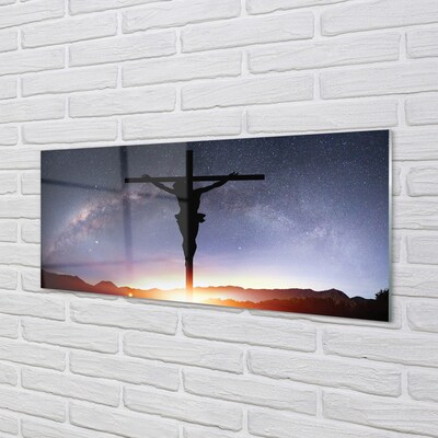 Obraz na szkle Ukrzyżowany Jezus niebo