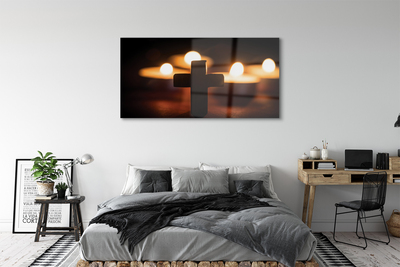 Obraz na szkle Krzyż świeczki