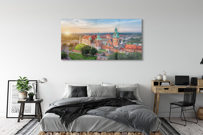 Obraz na szkle Kraków Zamek panorama wschód słońca