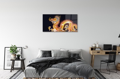 Obraz na szkle Złoty smok japoński
