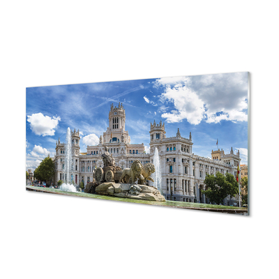 Obraz na szkle Hiszpania Fontanna pałac Madryt
