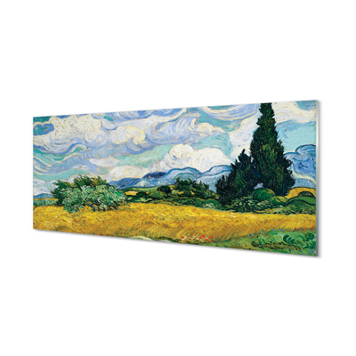 Obraz na szkle Pole pszenicy z cyprysami - Vincent van Gogh