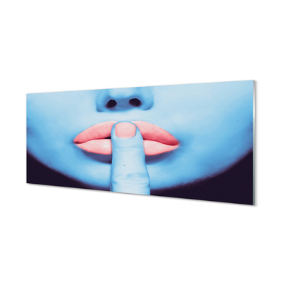 Obraz na szkle Kobieta neonowe usta