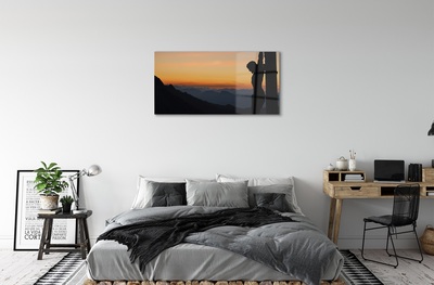 Obraz na szkle Ukrzyżowany Jezus zachód słońca