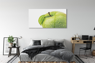 Obraz na szkle Jabłko zielone krople wody