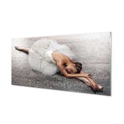 Obraz na szkle Kobieta biała sukienka baletnica
