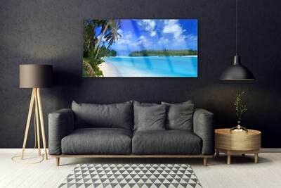 Obraz na Szkle Plaża Palmy Morze