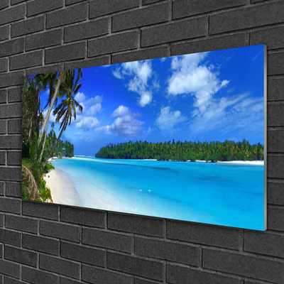 Obraz na Szkle Plaża Palmy Morze