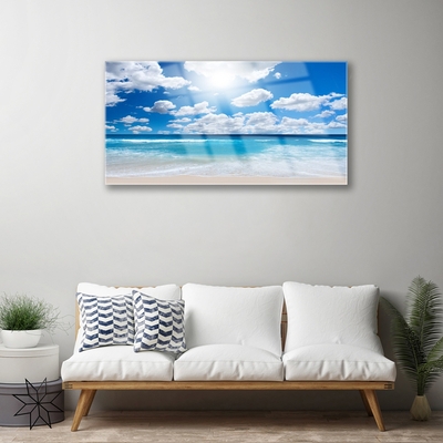 Obraz na Szkle Morze Plaża Chmury Krajobraz