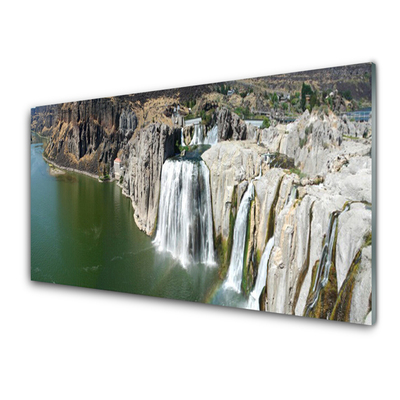 Obraz na Szkle Wodospad Jezioro Krajobraz