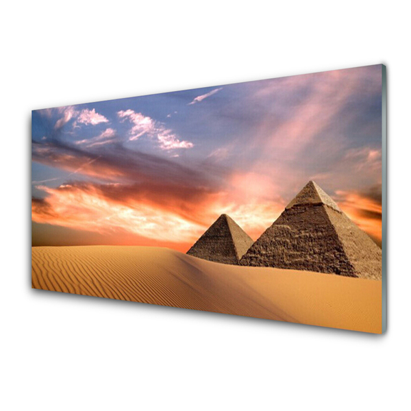 Obraz na Szkle Pustynia Piramidy Na Ścianę