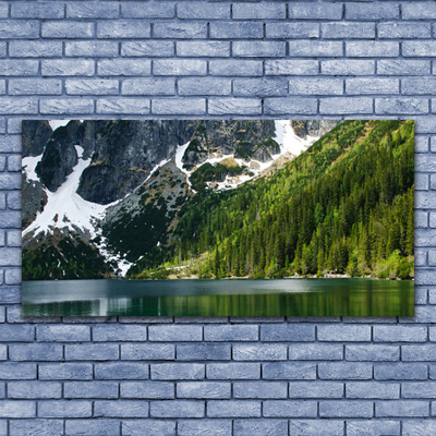 Obraz Szklany Jezioro Las Góry Krajobraz