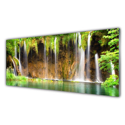 Obraz Szklany Wodospad Jezioro Przyroda