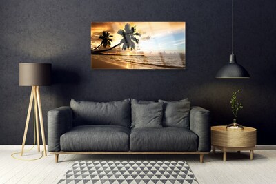 Obraz Szklany Palma Drzewa Plaża Krajobraz