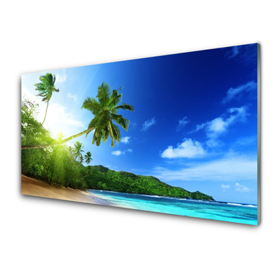 Obraz Szklany Plaża Morze Palma Krajobraz