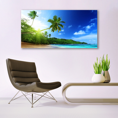 Obraz Szklany Plaża Morze Palma Krajobraz