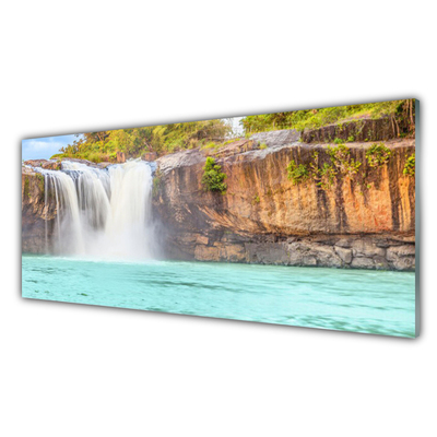 Obraz Szklany Wodospad Jezioro Krajobraz