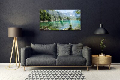 Obraz Szklany Góry Jezioro Las Przyroda