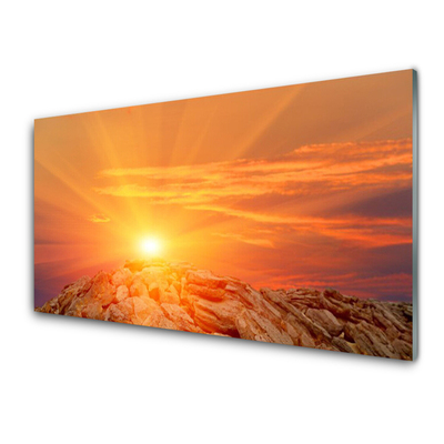 Obraz Szklany Słońce Niebo Góra Krajobraz