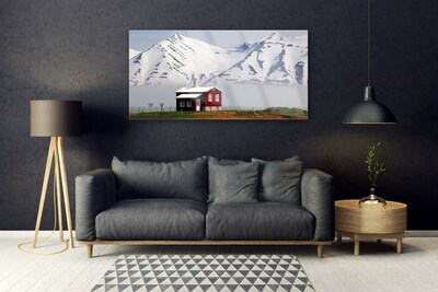 Obraz Szklany Góra Dom Krajobraz Śnieg