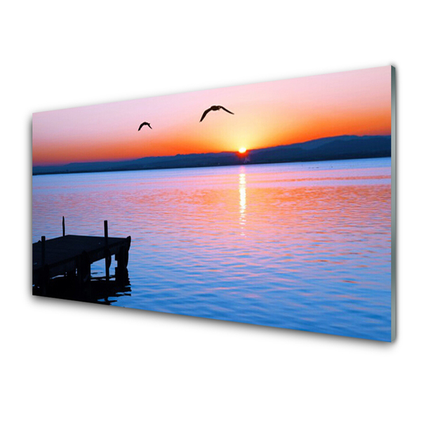 Obraz Szklany Morze Molo Słońce Krajobraz
