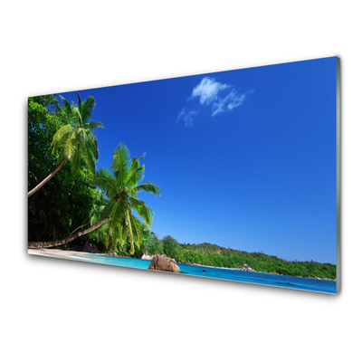 Obraz Szklany Palma Drzewa Plaża Krajobraz