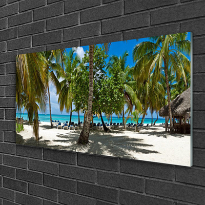 Obraz Szklany Plaża Palma Drzewa Krajobraz
