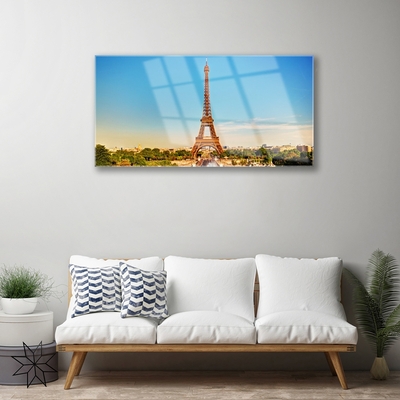Obraz Szklany Wieża Eiffla Paryż Miasto