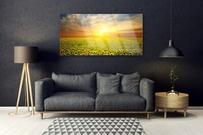 Obraz Szklany Słońce Łąka Słoneczniki