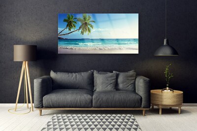 Obraz Szklany Morze Plaża Palma Krajobraz