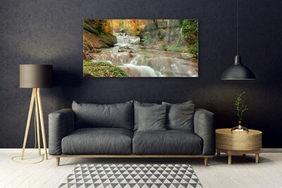 Obraz Szklany Wodospad Las Przyroda