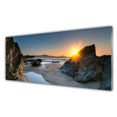 Obraz Szklany Skała Plaża Słońce Krajobraz