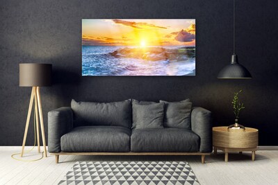 Obraz Szklany Zachód Słońca Morze Wybrzeże