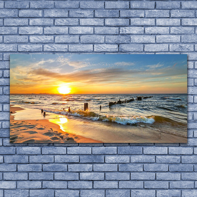 Obraz Szklany Morze Zachód Słońca Plaża