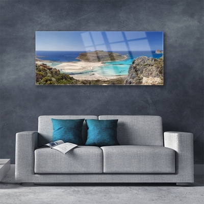 Obraz Szklany Wyspa Morze Plaża Góry